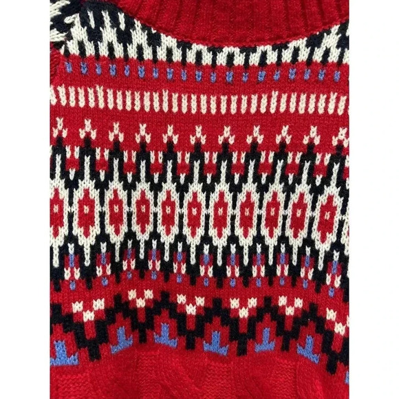 Mountain and Isles Sweater Red Size L Christmas Preppy - Picture 3 of 4